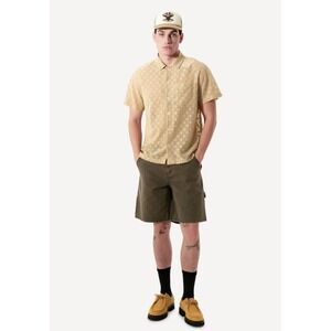 WeSC Unisex Cotton Canvas Pocket 9" Inseam Carpenter Shorts in Mud Brown Size 36